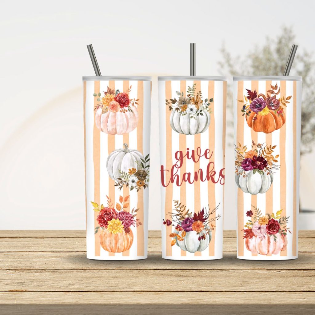 give thanks seasonal fall tumbler