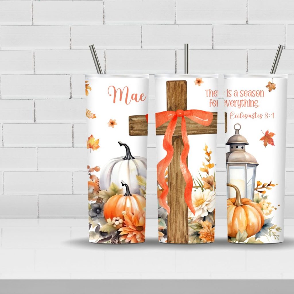 customized fall tumbler with name